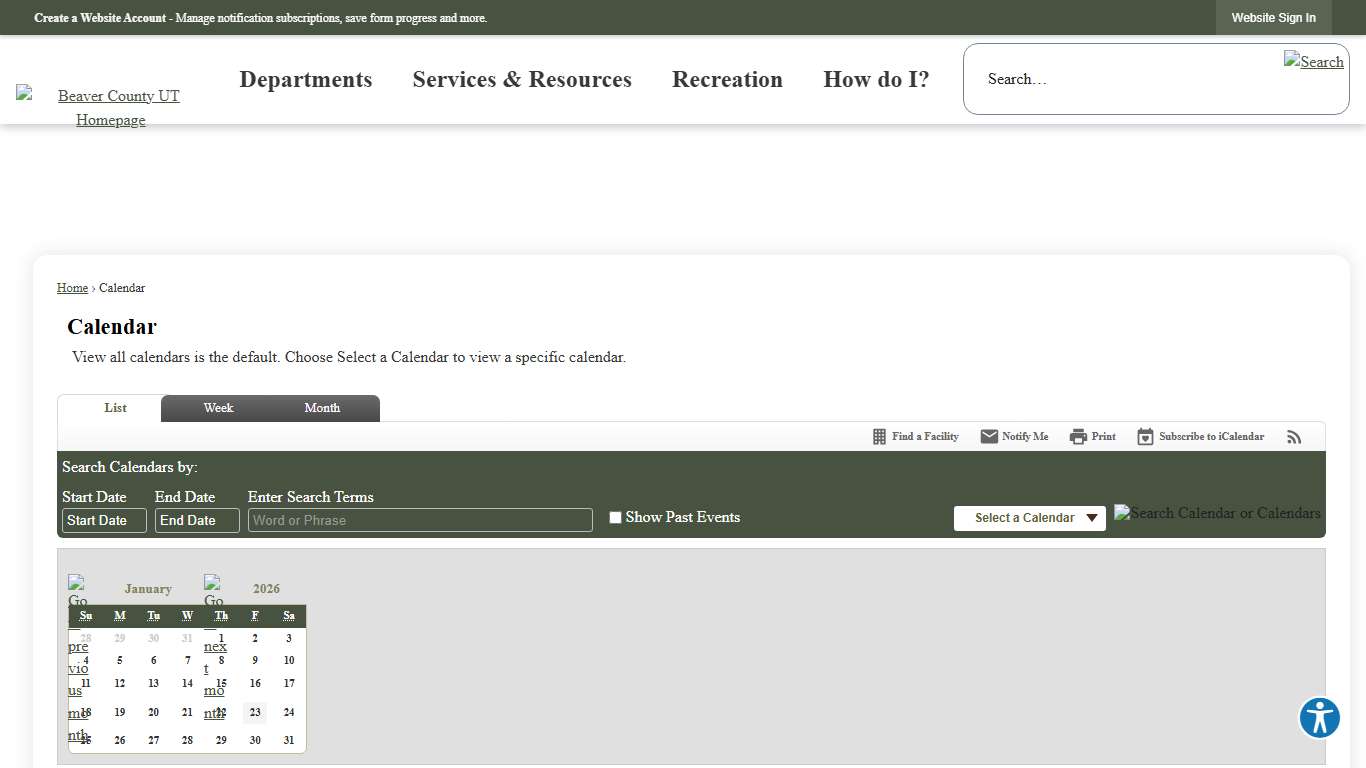 Calendar • County Calendar